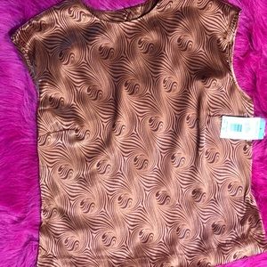 Harve Benard Tan Swirl Blouse Women sz 12